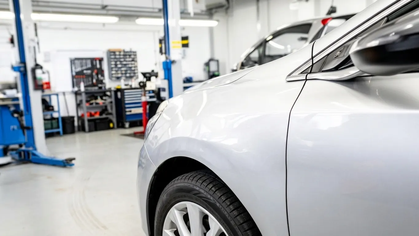 Kfz-Sachverständiger vermisst eine kleine Delle am Kotflügel