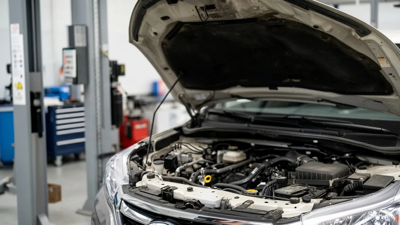 Kfz-Sachverständiger prüft den Motorraum auf versteckte Mängel